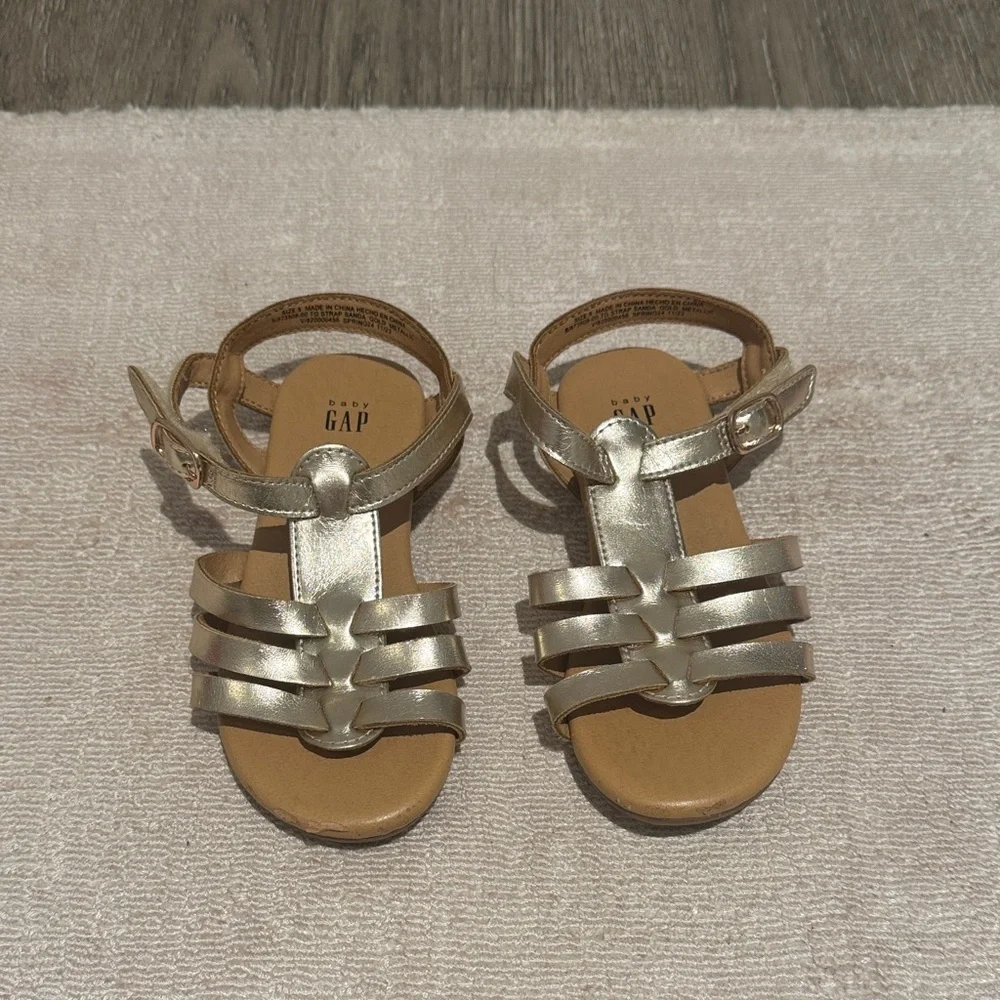 GAP Kids Metallic Gold Strappy Sandals